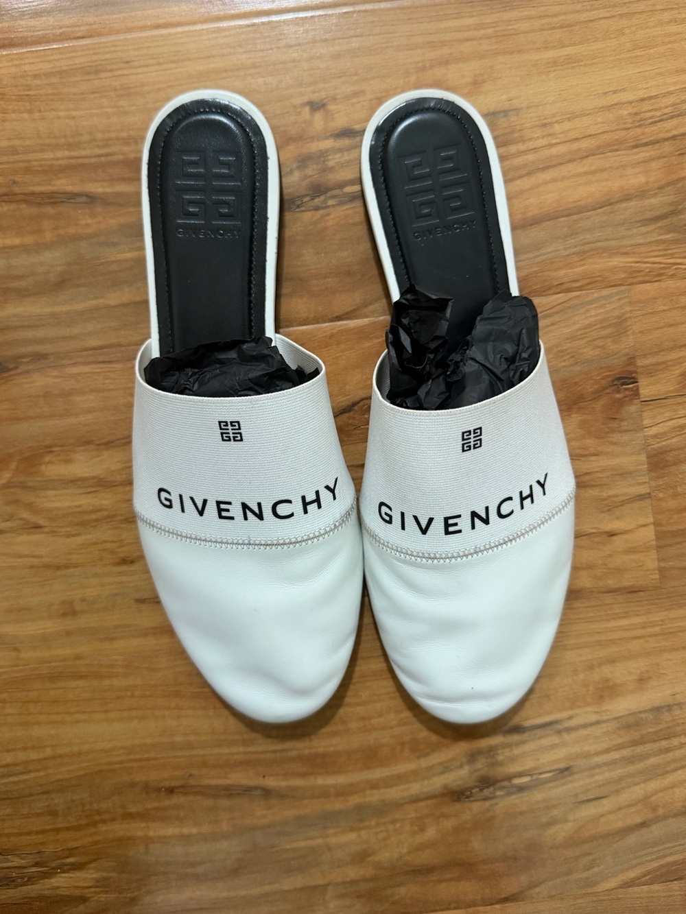 Givenchy White Bedford Slide Mules